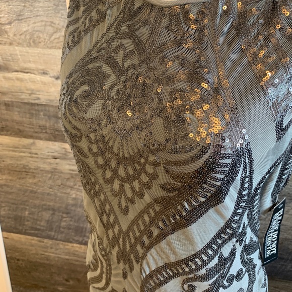 Silver sequins form fitted party dress - Picture 3 of 6